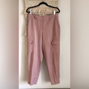 Madeleine Blush Pink Cargo Trousers Straight Leg Pants 10